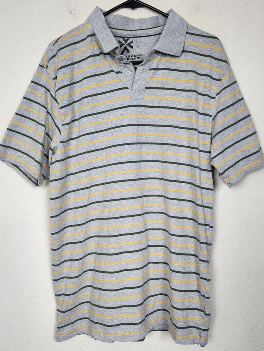 Modern Culture XXL Striped Collared Polo Shirt